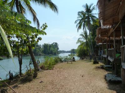Die Sicht auf den Mekong aus unserem Bungalow